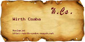 Wirth Csaba névjegykártya
